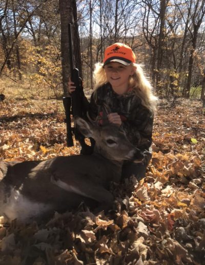 Madi Budke shot this deer by Thief River Falls during thr youth hunt.  She shoots a savage 243 cal.