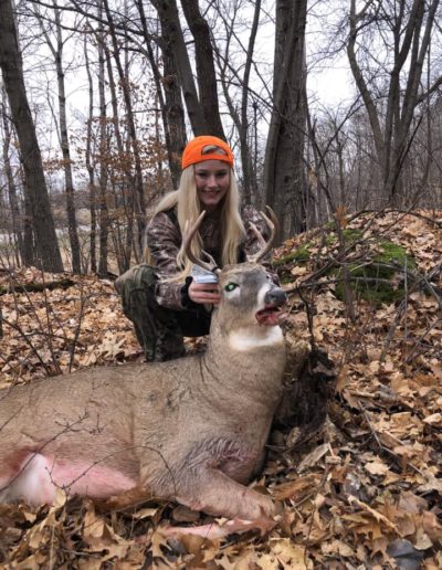 Hailey Budke shot this buck with a 243 about 75 yards away in the Erhard hills.