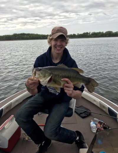 Bryce Jorgenson got this nice Bass while fishing on lake No Tell in ottertail county. At the helm was his guide Kent .
