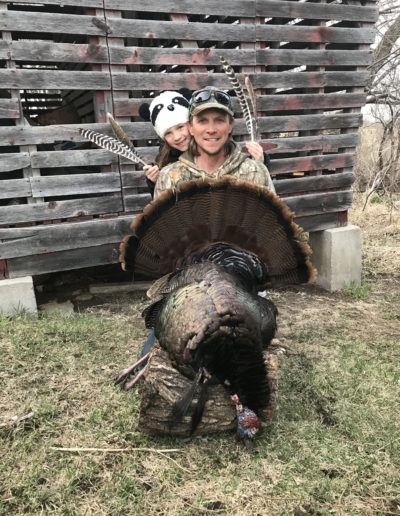 Cary & Olivia Budke with thier Turkey from the 2018 spring hunt.