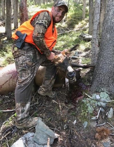 Dakota Huseth shot this elk with a 50 cal. Muzzle loader  in the Rock Mountains of Colorado with the help of his guide Bruce Huseth.  fall of 2018