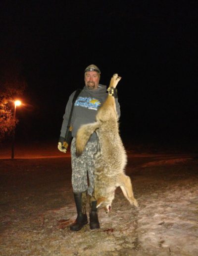 Darrell Schreiber put the smack down on this coyota at 100 yards with his Ruger 22-250
