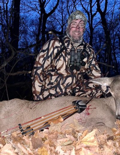 Darrell Schreiber shot this doe with a long bow he made at 12 yards in ottertail county