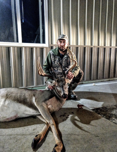 Mitch Wheeler shot this beast with his bow at 6yds with a Muzzy broadhead.  He Grunted him in after he was done sparring with another buck about his same size.