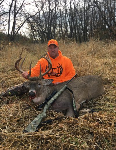 Aj Lunde took this bruiser. This is his biggest buck ever taken . scored at  150 inches, he took it  by Dalton during the MN gun season 2018