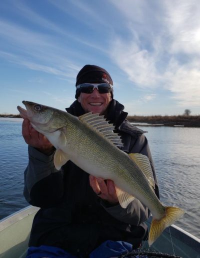 Cary Budke got this sweet walleye fishing on Devil Lake late season 2019